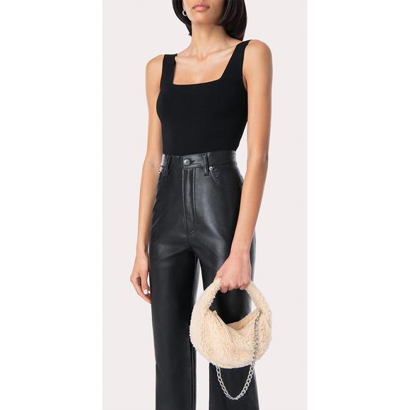 NEW BY FAR baby cush bag in sable shearling - Picture 2 of 5